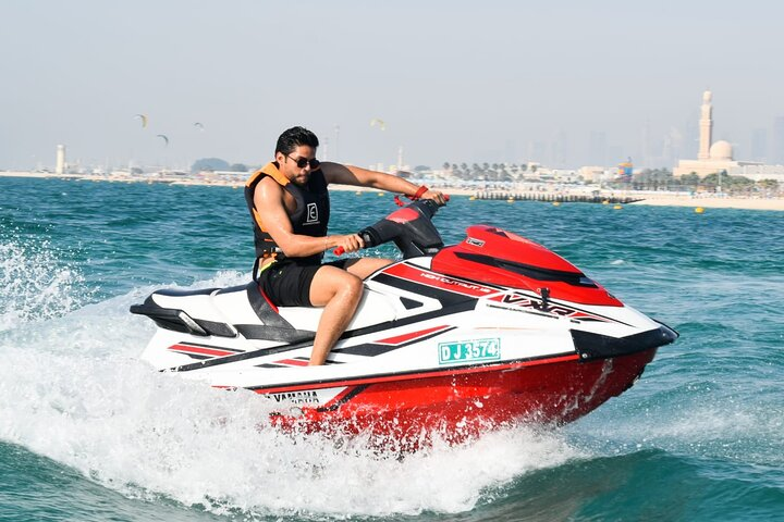 Experience the rush of gliding across Azure waters surrounded by Dubai's iconic skyline. Enjoy a memorable adventure with a friend on a luxury jet ski rental.